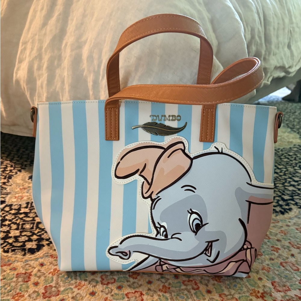 Loungefly x Disney Dumbo Striped Tote Bag - Blue and Tan